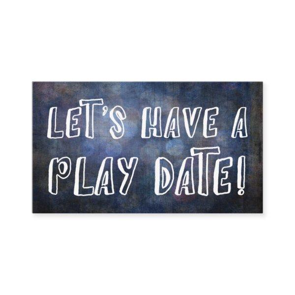 Playful Font Dark Blue Grunge Mommy Play Date Card