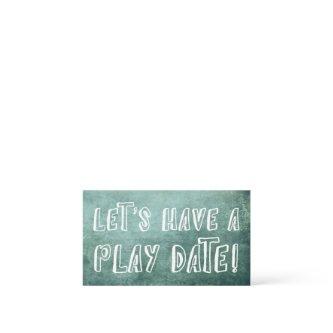 Playful Font, Green Grunge Mommy Play Date Card