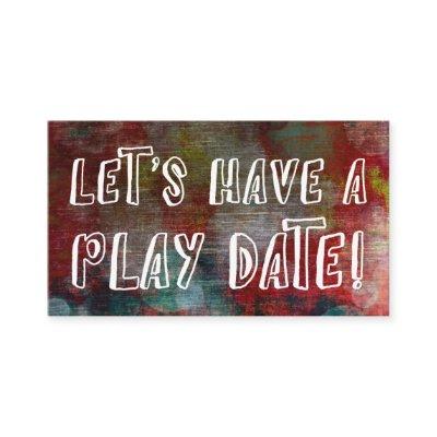 Playful Font Red Grunge Mommy Play Date Card