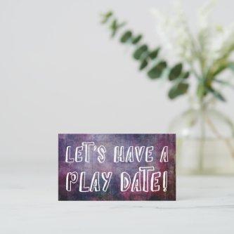Playful Jewel Toned Grunge Mommy Play Date Card