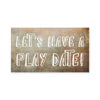 Playful Orange Brown Grunge Mommy Play Date Card