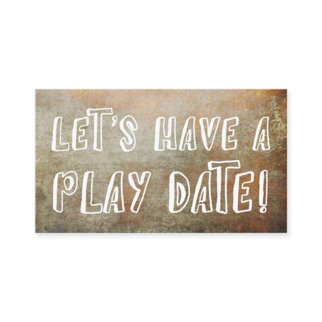 Playful Orange Brown Grunge Mommy Play Date Card