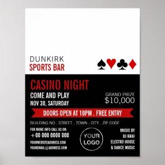 Playing Card Suits, Casino Night, Gaming Industry Poster