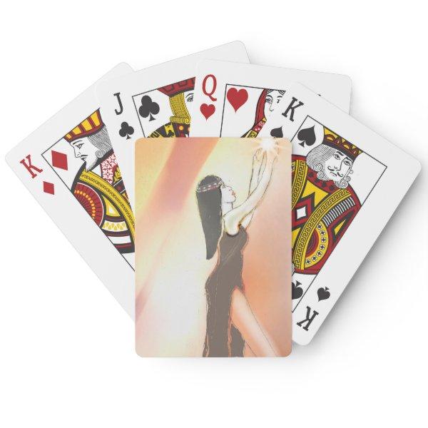 playing cards, goddess,star, tarot,cartomancy,art poker cards