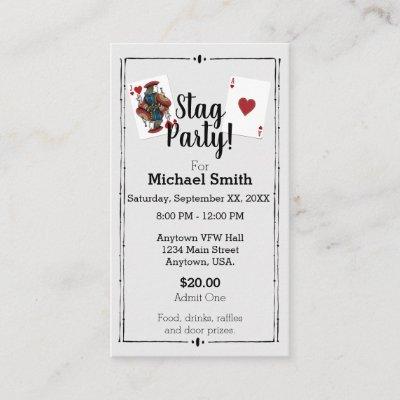 Playing Cards Stag Party Ticket