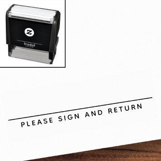 Please sign and return signature here request self-inking stamp