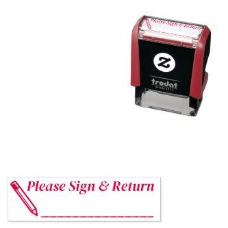 Please Sign and Return Teacher Office Document Self-inking Stamp
