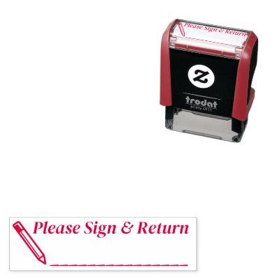 Please Sign and Return Teacher Office Document Self-inking Stamp