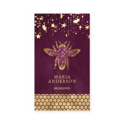 Plum Purple Gold Glitter Honey Bee Beekeeper