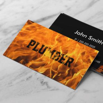 Plumber Creative Flaming Fire Typography