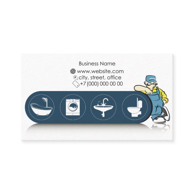 Plumber in uniform repairing plumbing