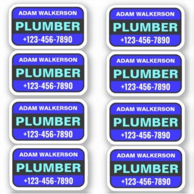 Plumber Name & Phone Number - Professional Service Sticker