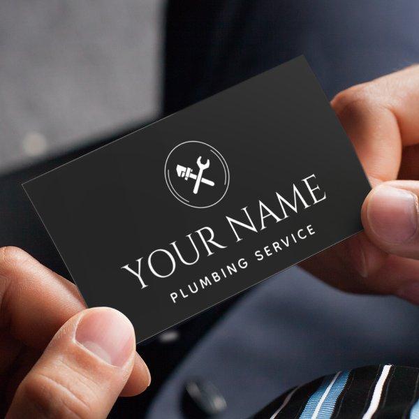 Plumbing Service Plumber Handyman Black & White