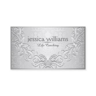 Plush Silvery gray Vintage Embossed Frame