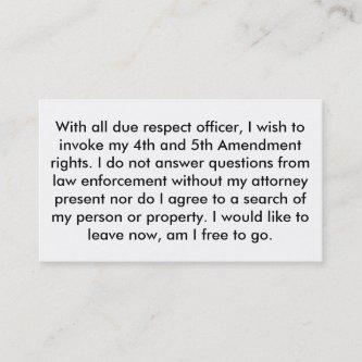 Police 5th Amendment Cards