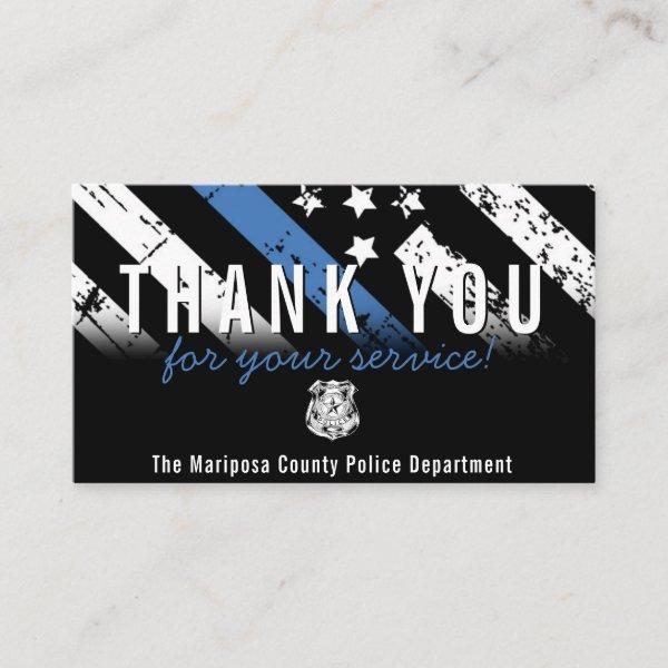 Police Blue Line American Flag Thank You
