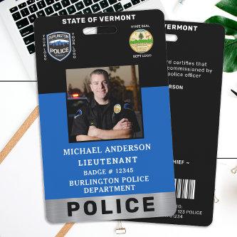 Police Officer Photo Logo Law Enforcement ID Card Badge