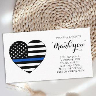 Police Officer Thank You Thin Blue Line Flag Heart