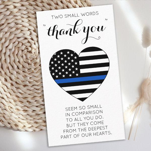 Police Officer Thin Blue Line Flag Heart Thank You