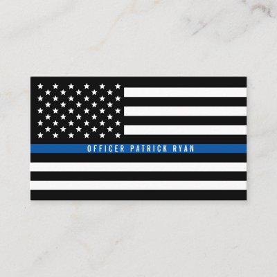 Police Thin Blue Line American Flag Professional