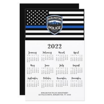 Police Thin Blue Line Logo 2022 Calendar Card
