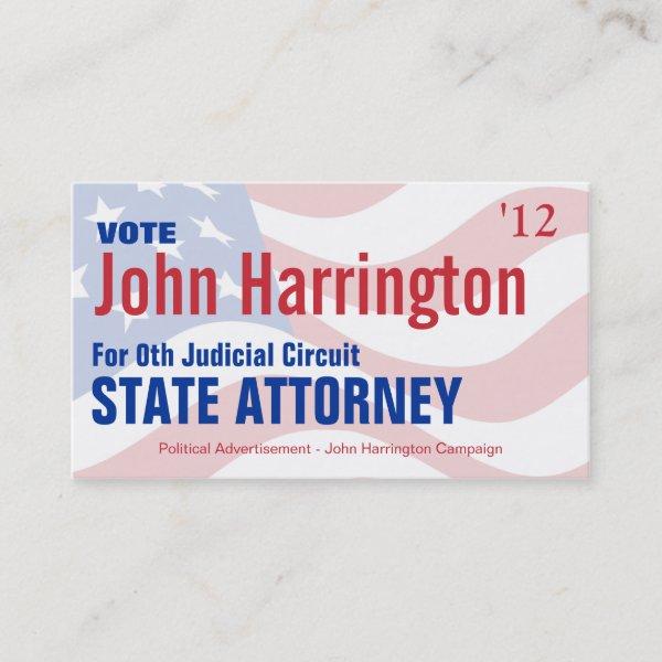 Political Campaign Card - State Attorney