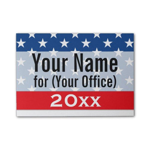 Political Campaign Patriotic Printed Candidate Post-it Notes