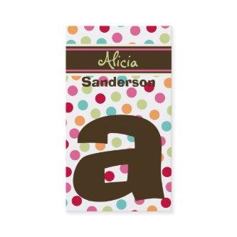 Polka Color Candy Dots Monogram Alphabet Fun Cute