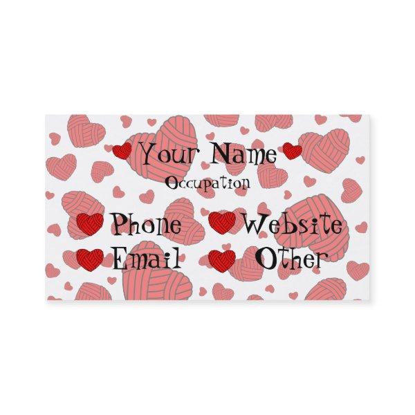 Polka Dot Heart Shaped Balls of Yarn (Red)