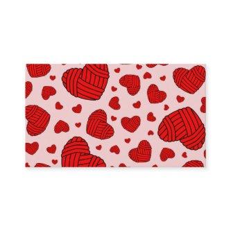 Polka Dot Heart Shaped Balls of Yarn (Red & Pink)