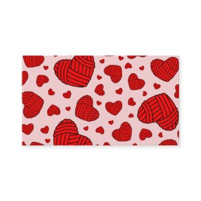 Polka Dot Heart Shaped Balls of Yarn (Red & Pink)