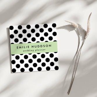 Polka Dots, Polka Dot Pattern, Black and White Square