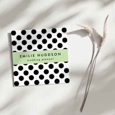 Polka Dots, Polka Dot Pattern, Black and White Square