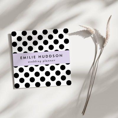 Polka Dots, Polka Dot Pattern, Black and White Square