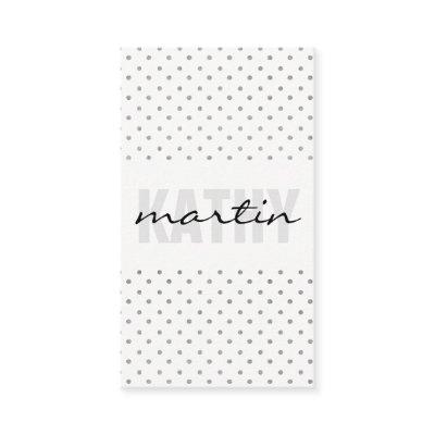 Polka Dots / Trendy Text Overlay / Gray