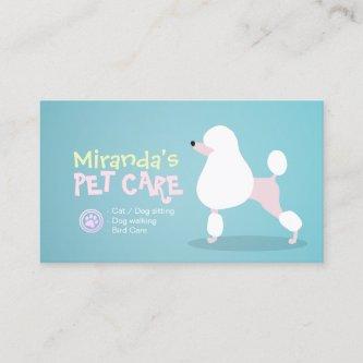 Poodle Dog Pet Care Sitting Bathing Grooming Salon Appointment Card