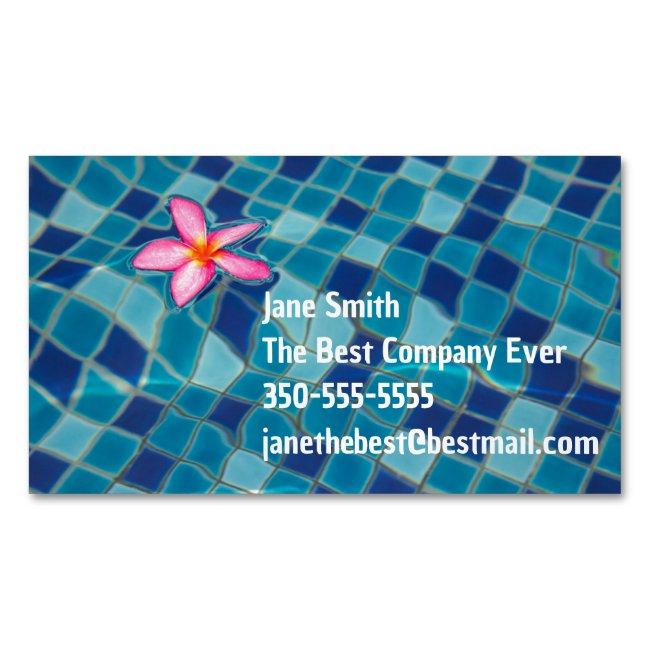 Pool party blues pink flower floating color pop magnet