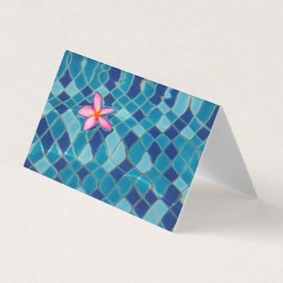 Pool party blues pink flower floating pop color