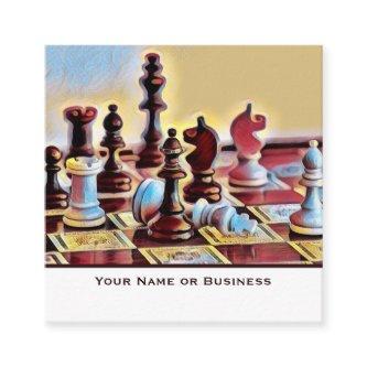 Pop Art Abstract Chess Pieces Coach Club Square