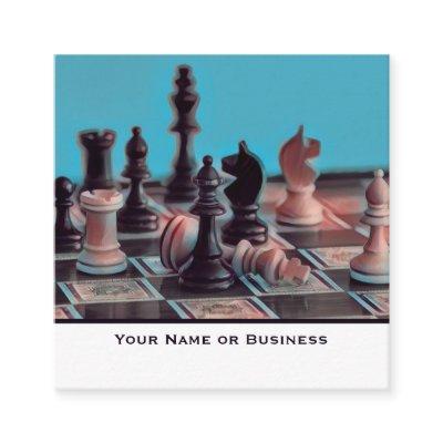 Pop Art Abstract Chess Pieces Coach Club Square