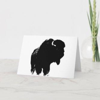 Pop Art Buffalo Bison Silhouette Card