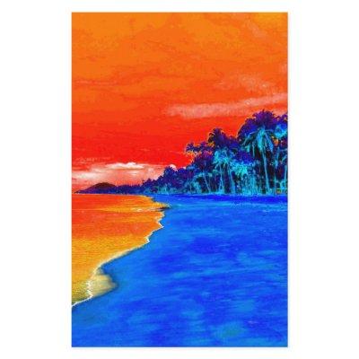 Pop Art Exotic Beach Palm Trees Stationery