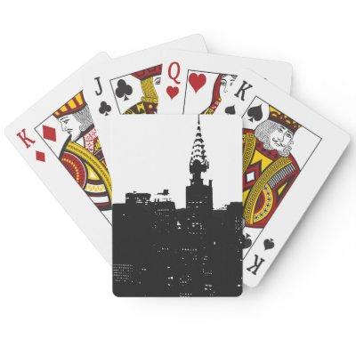 Pop Art New York Silhouette Poker Cards