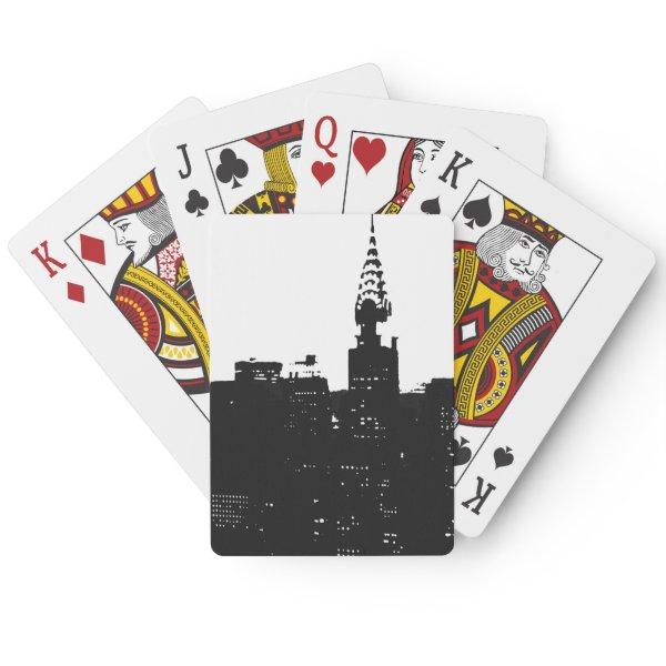 Pop Art New York Silhouette Poker Cards