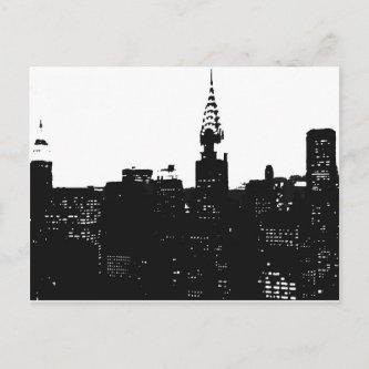 Pop Art New York Silhouette Postcard
