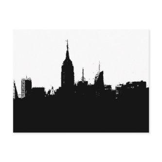 Pop Art New York Skyline Silhouette Postcard