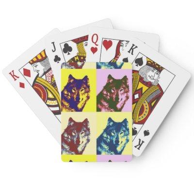 Pop Art Wolf Poker Cards