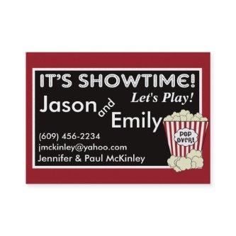 Popcorn Movie Themed Playdate Cards
