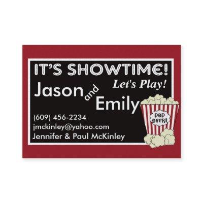 Popcorn Movie Themed Playdate Cards