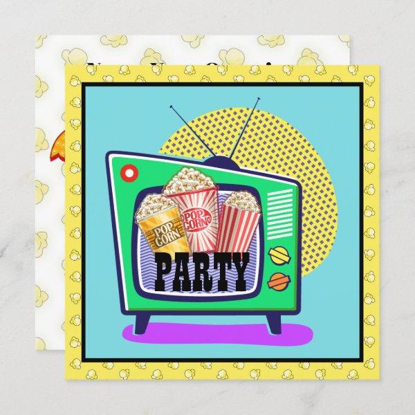 Popcorn Party / Movie Night / Slumber Party, etc.  Invitation